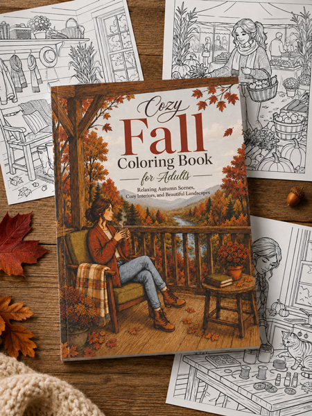 Cozy Fall Coloring Book for Adults