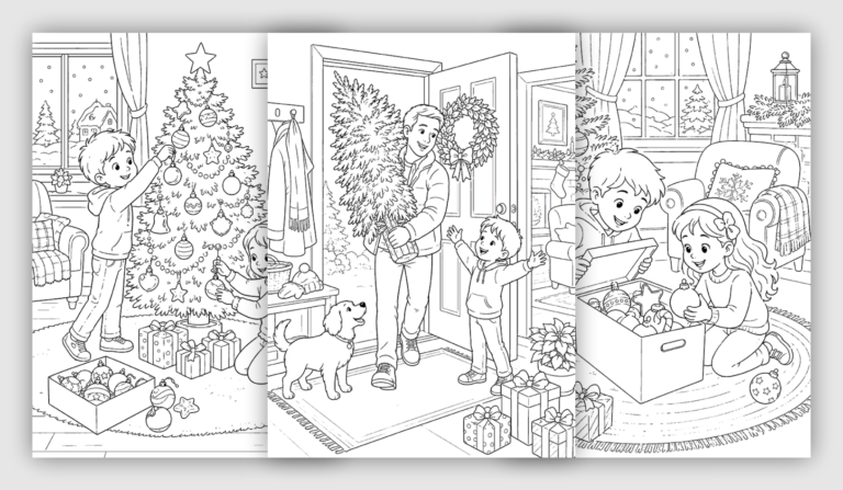 Christmas Family Coloring Pages