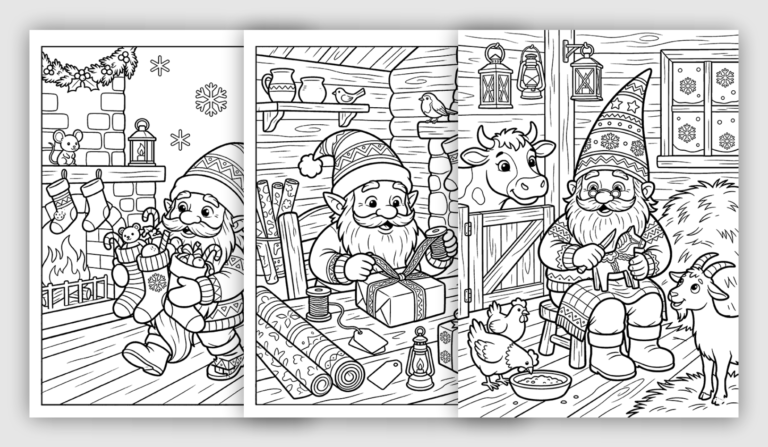 Christmas Gnome Coloring Pages