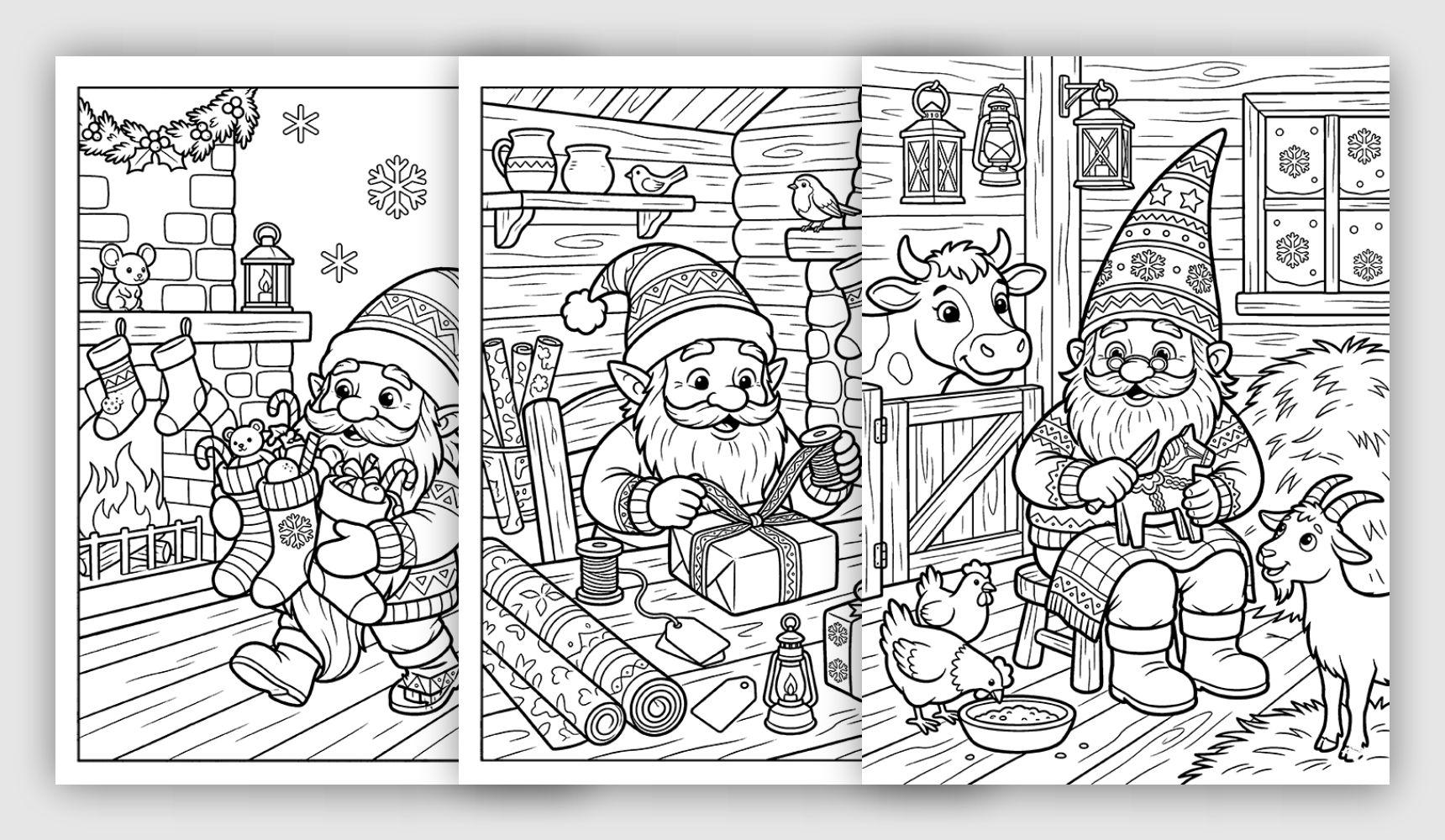 Christmas Gnome coloring pages Christmas Gnome coloring pages