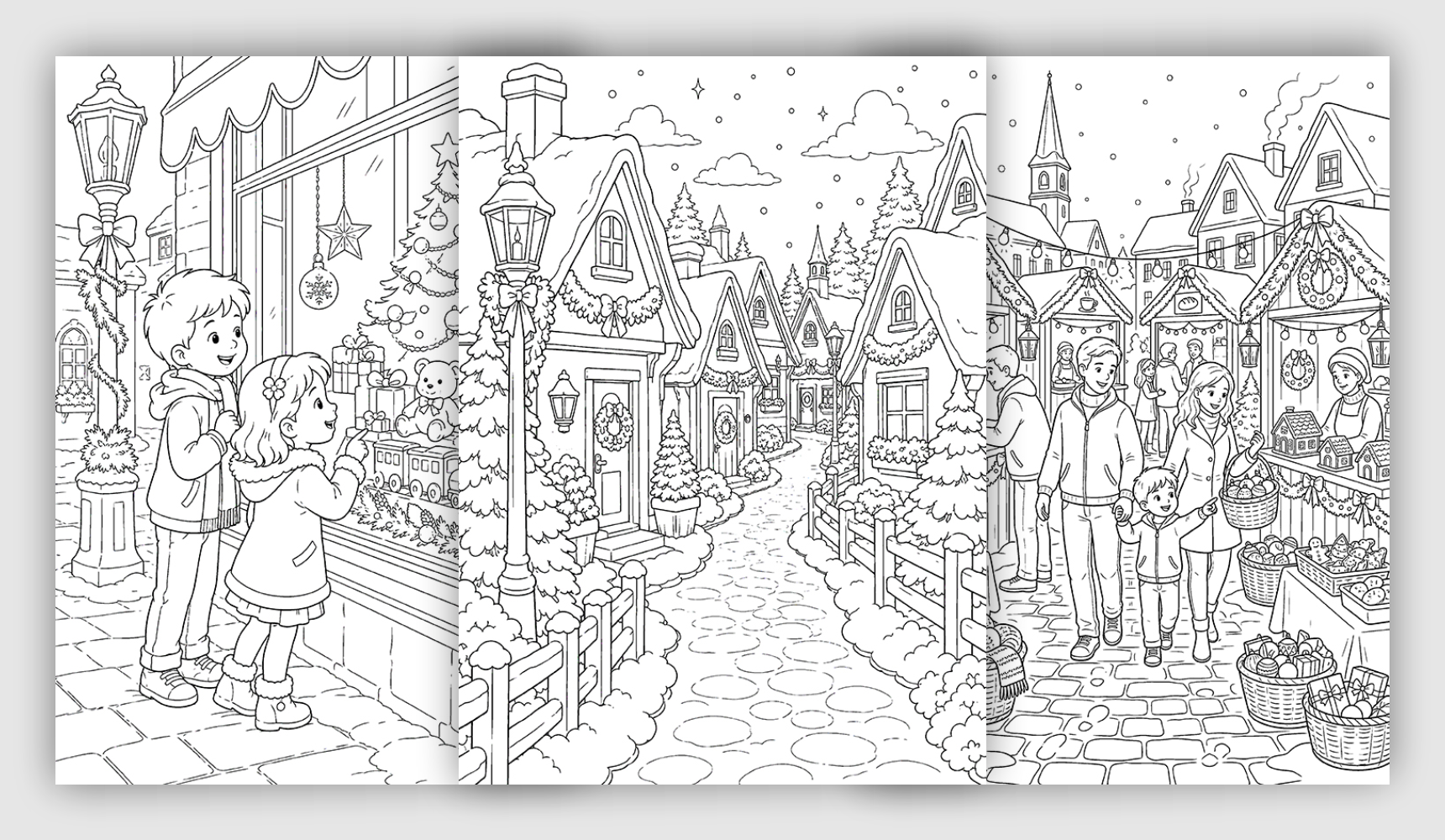 Christmas Village coloring pages Christmas Village coloring pages
