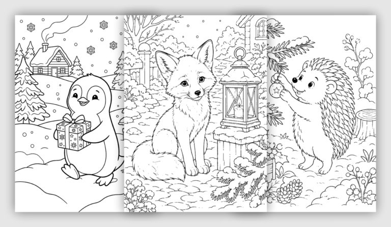 Christmas Animal Coloring Pages