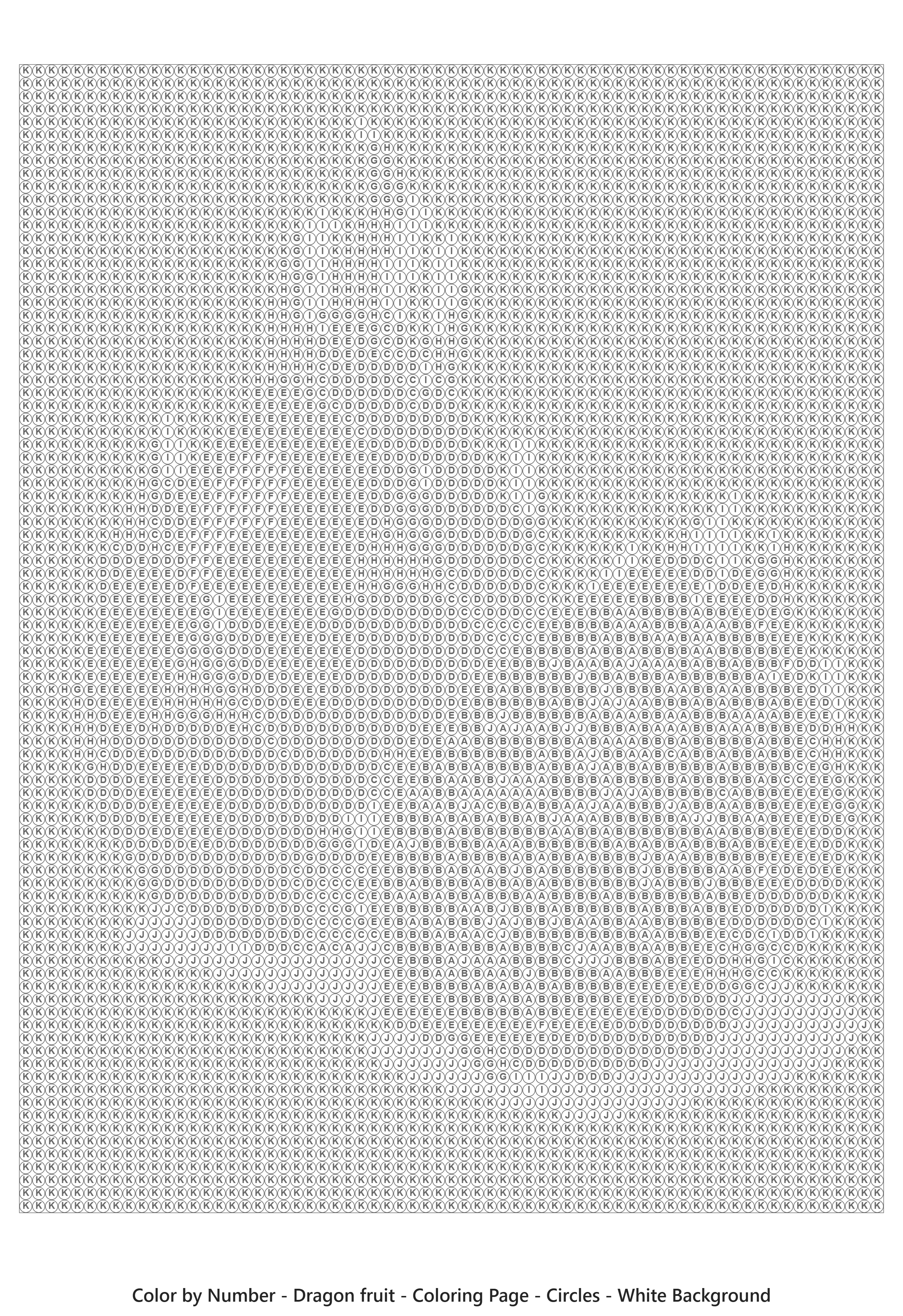 Dragon Fruit color by number mystery mosaic pattern