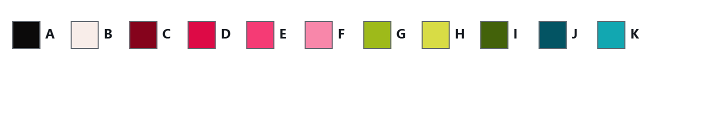 Dragon Fruit color by number palette