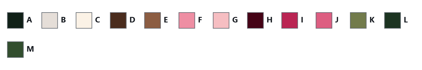 Magnolia color by number palette