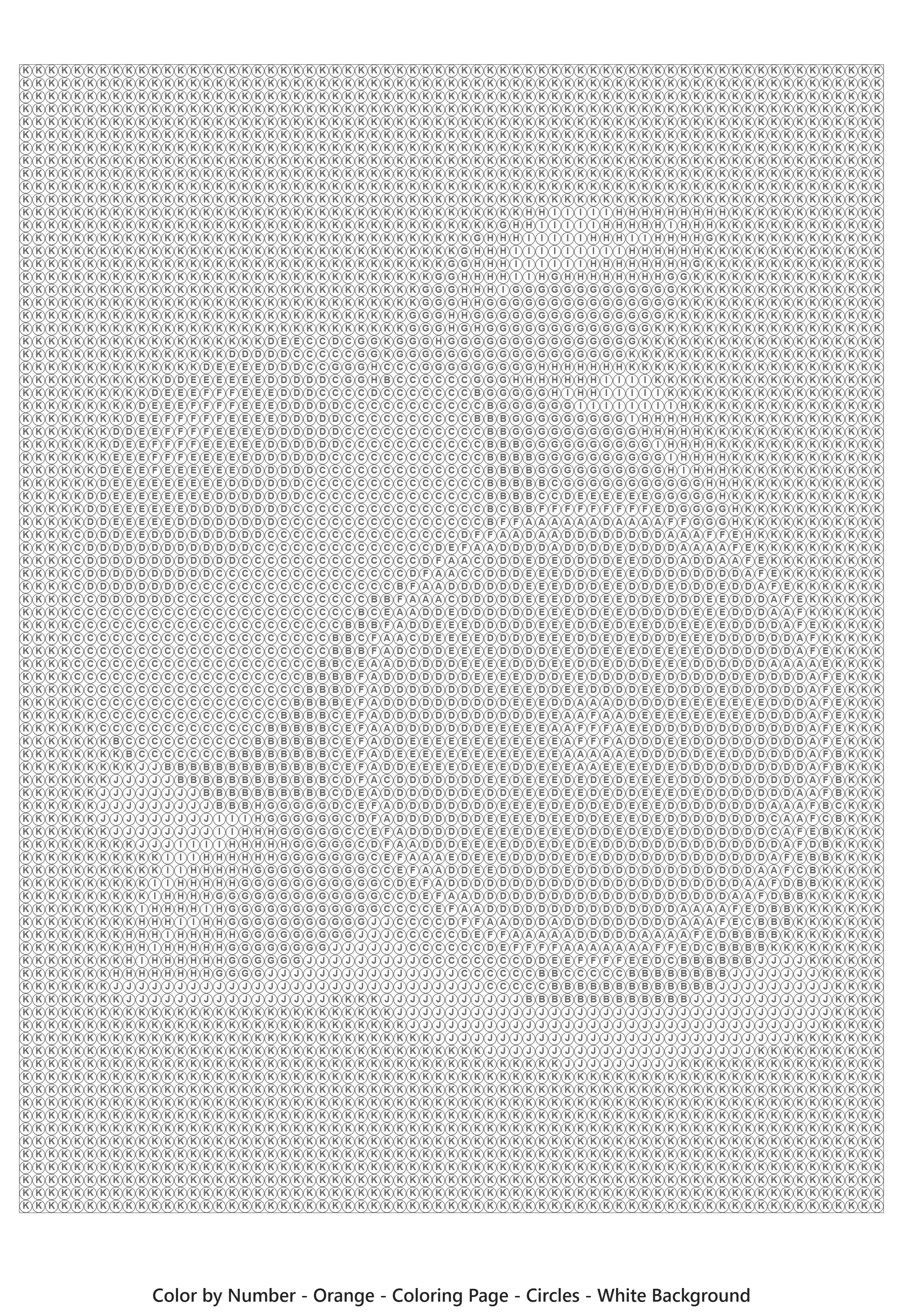 Orange color by number mystery mosaic pattern
