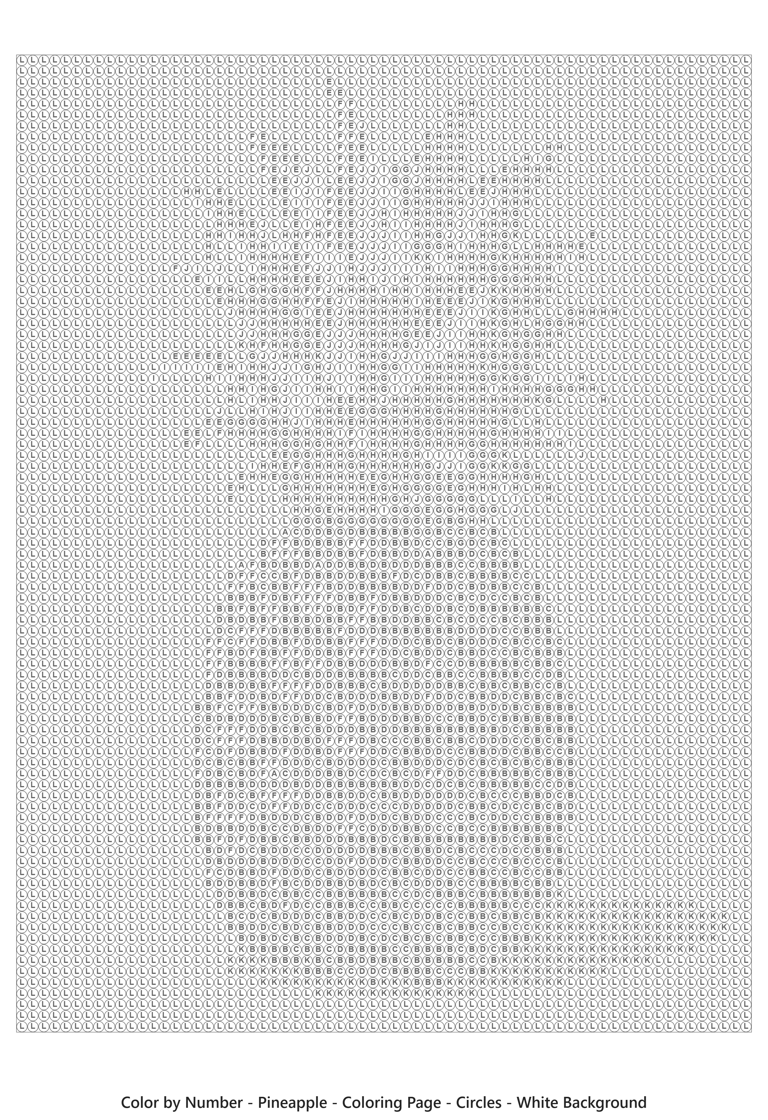 Pineapple color by number mystery mosaic pattern