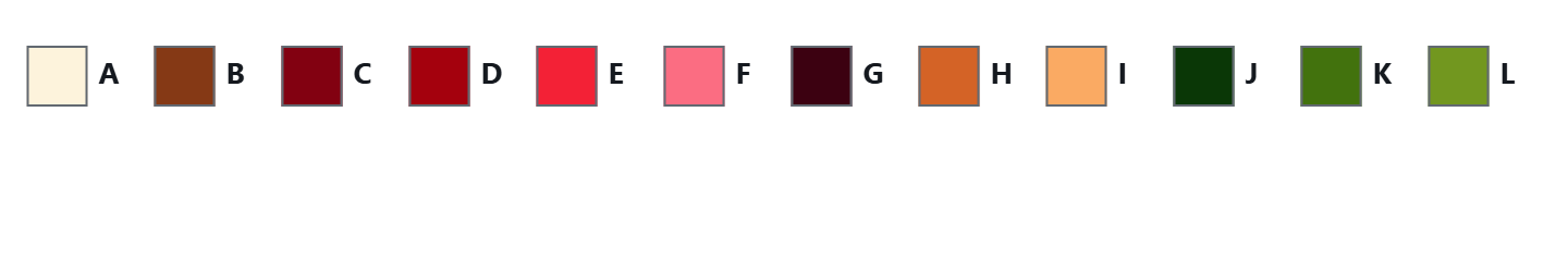 Pomegranate color by number palette