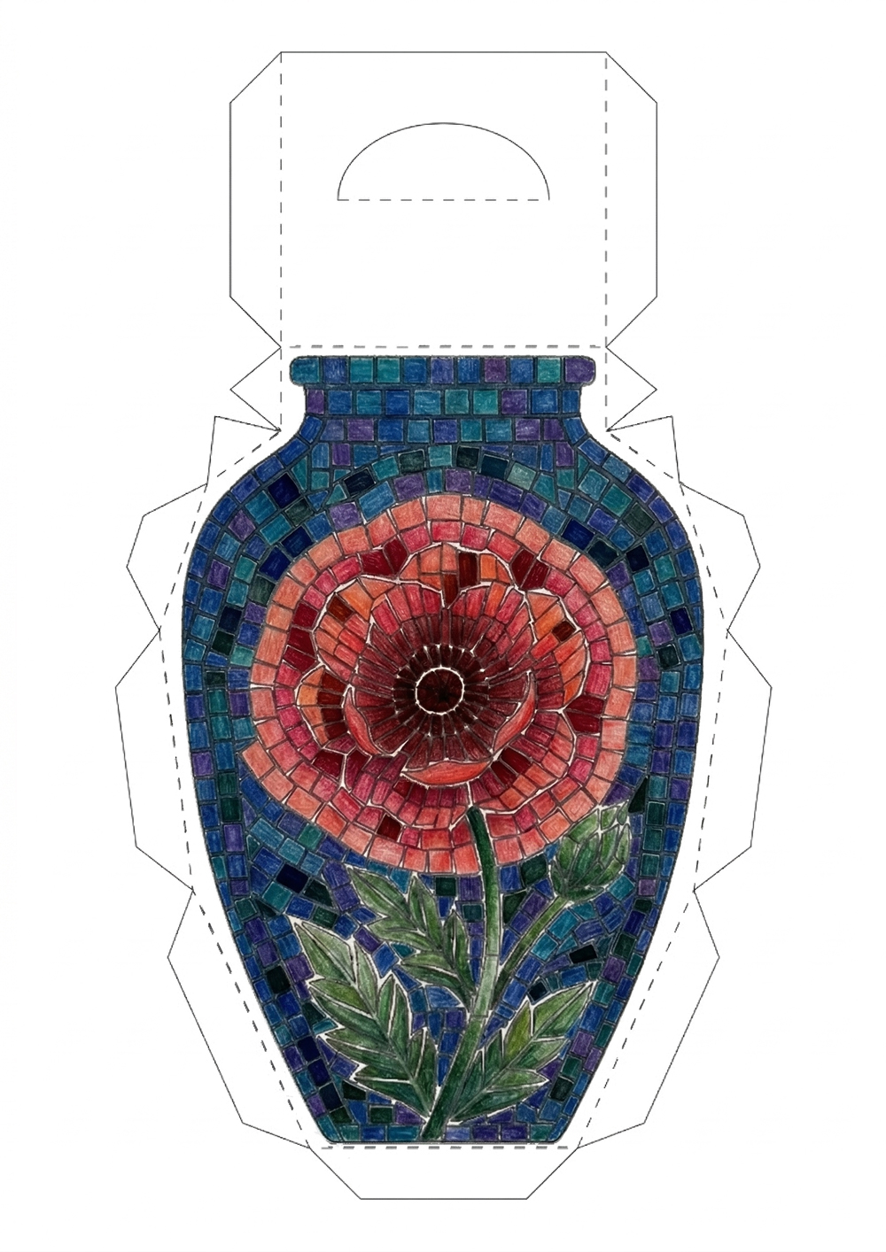 Gemini Generated Image ytr2g7ytr2g7ytr2.jpg2 Adding 3D depth and shading to a mosaic coloring page