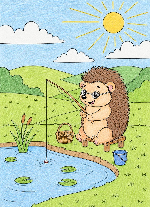 Hedgehog coloring step by step instruction 003