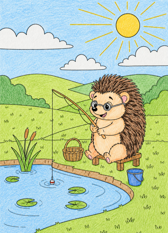 Hedgehog coloring step by step instruction 004