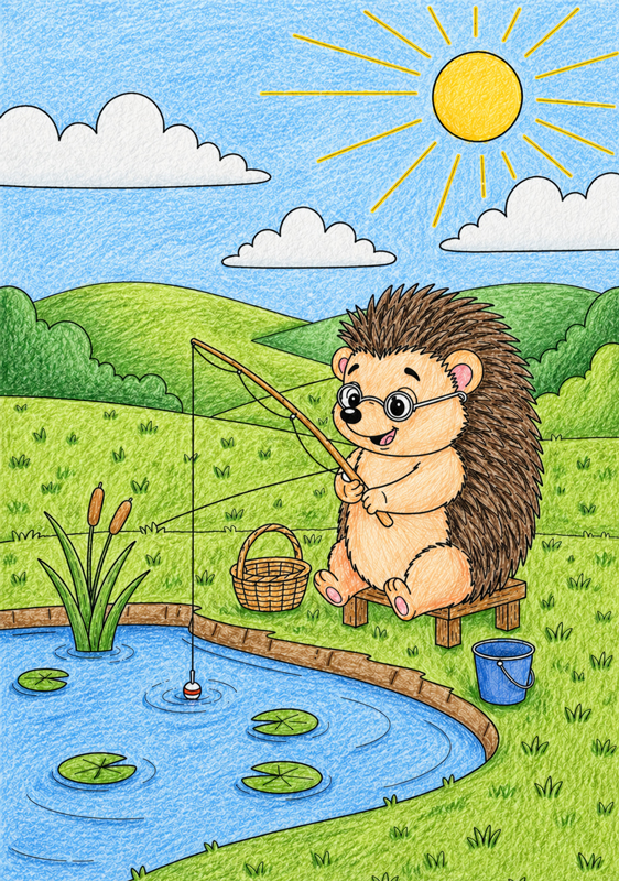 Hedgehog coloring step by step instruction 005