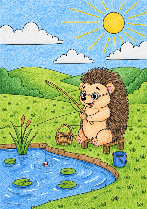 Hedgehog coloring step by step instruction 006