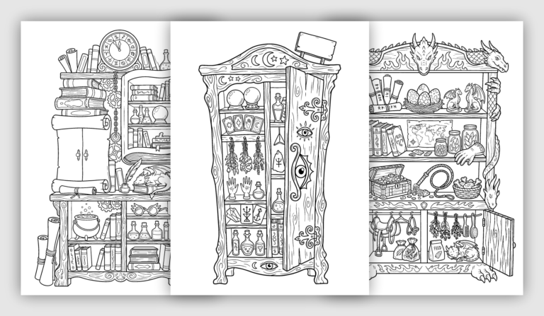 Magical Cabinet Coloring Pages