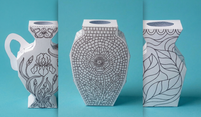 3D Paper Vases & Floral Decor