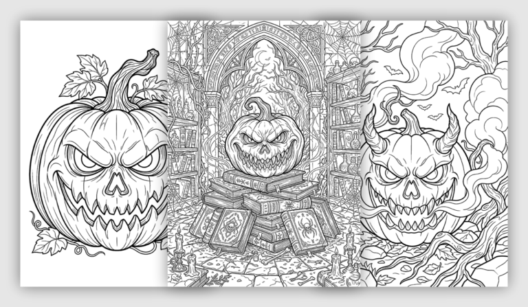 Halloween Pumpkin Coloring Pages for Adults
