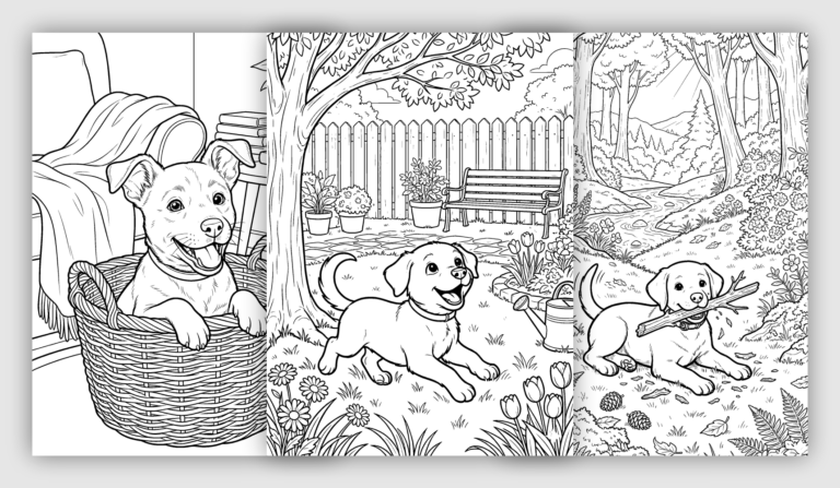 Realistic Dog coloring pages
