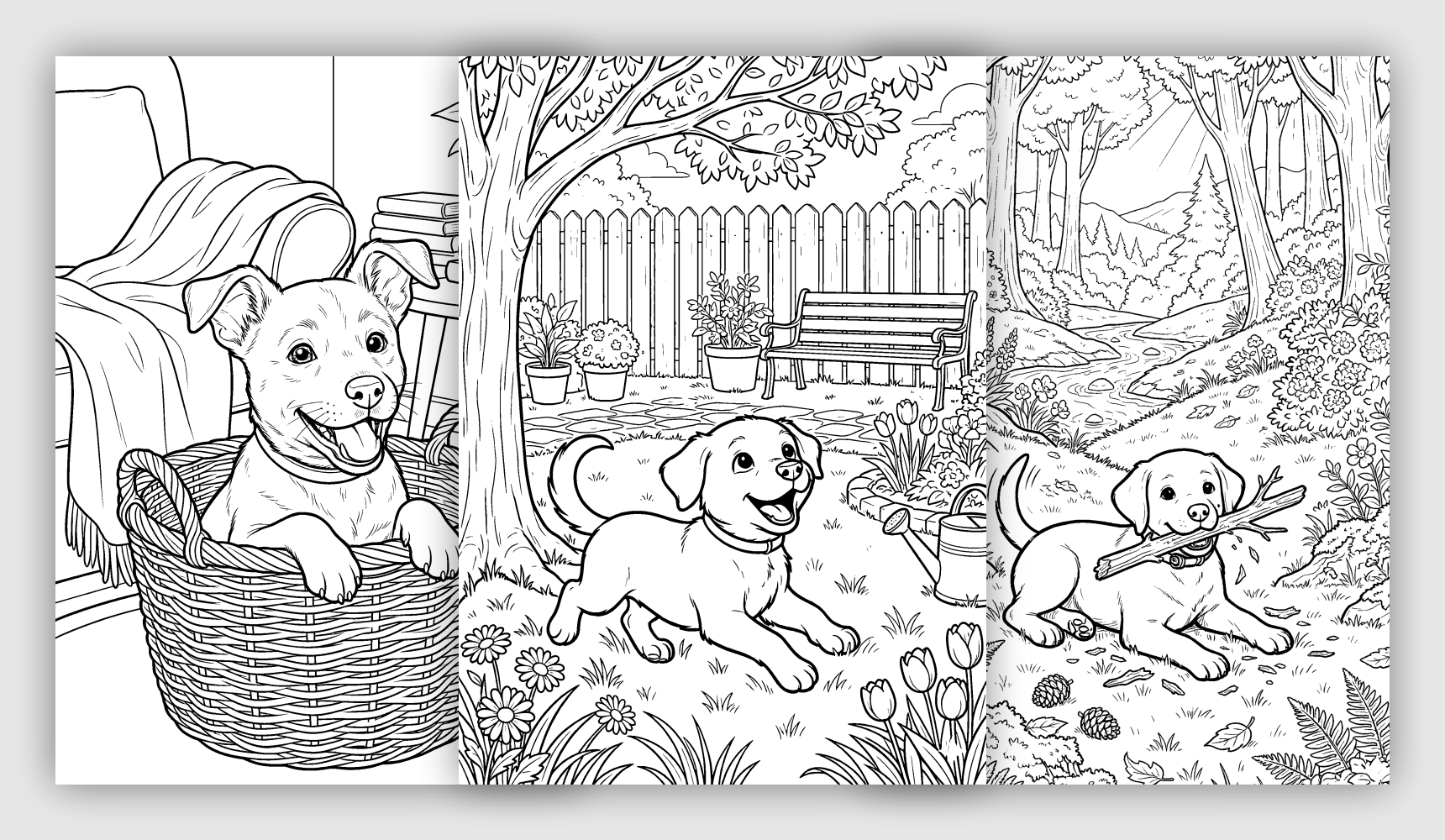Realistic Dog coloring pages