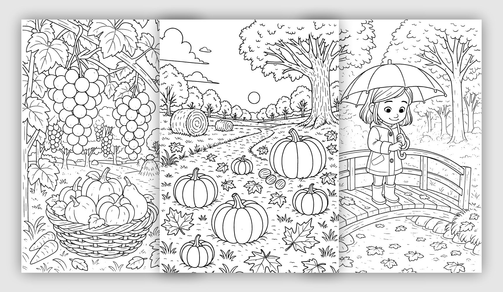 Seasonal Coloring Pages Seasonal printable coloring sheets inspired by autumn scenes and nature