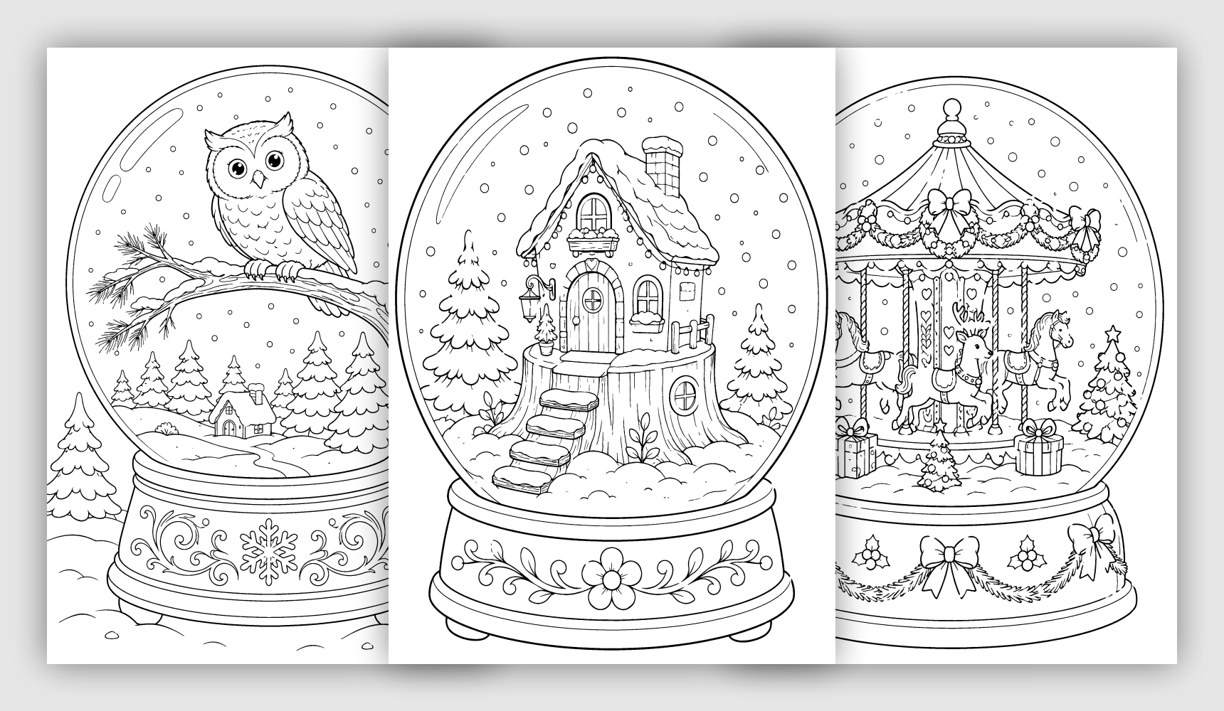 Snowglobe coloring page Snowglobe coloring page