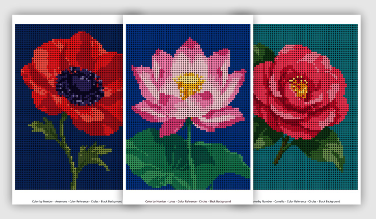 Free Flower Color by Number Printables