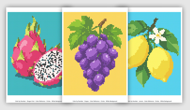 Free Fruit Color by Number Printables