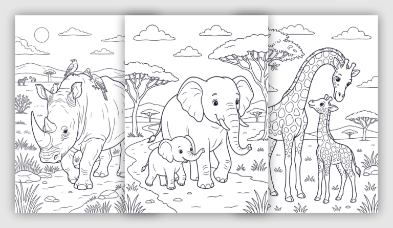 African Animal Coloring Pages