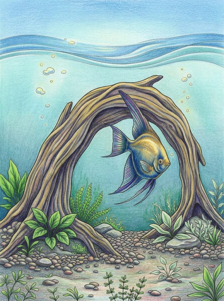 Angelfish coloring page sample 01 coloring page