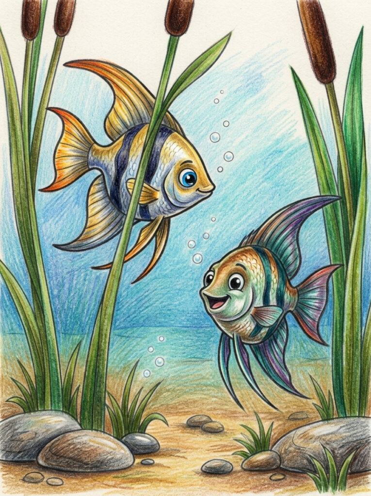 Angelfish coloring page sample 02 coloring page