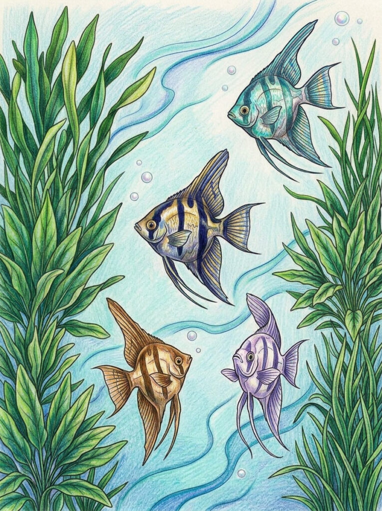 Angelfish coloring page sample 03 coloring page