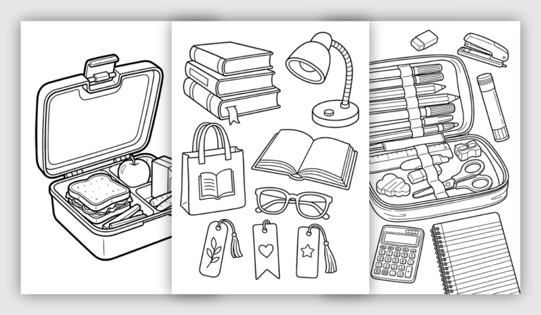 School Supplies Coloring Pages