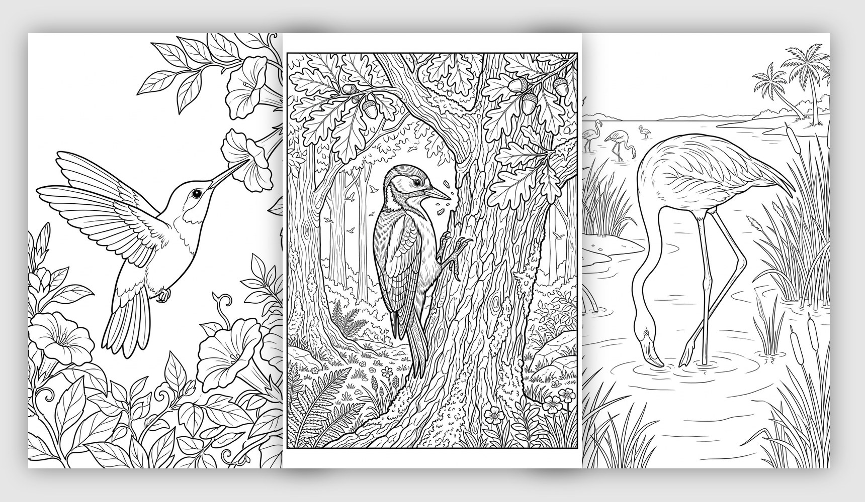 birds coloring pages navigation card