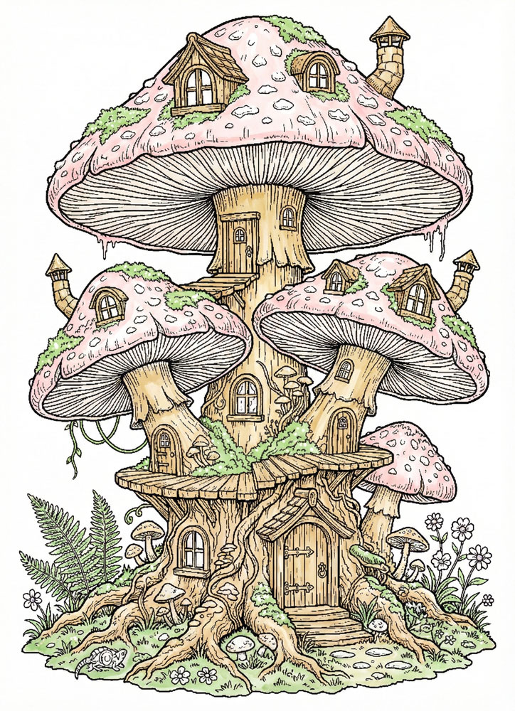 coloring mushroom step1 coloring mushroom step1