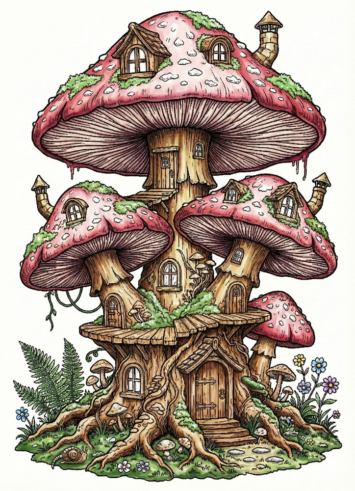 coloring mushroom step3 coloring mushroom step3