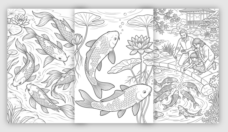 Koi Fish Coloring Pages