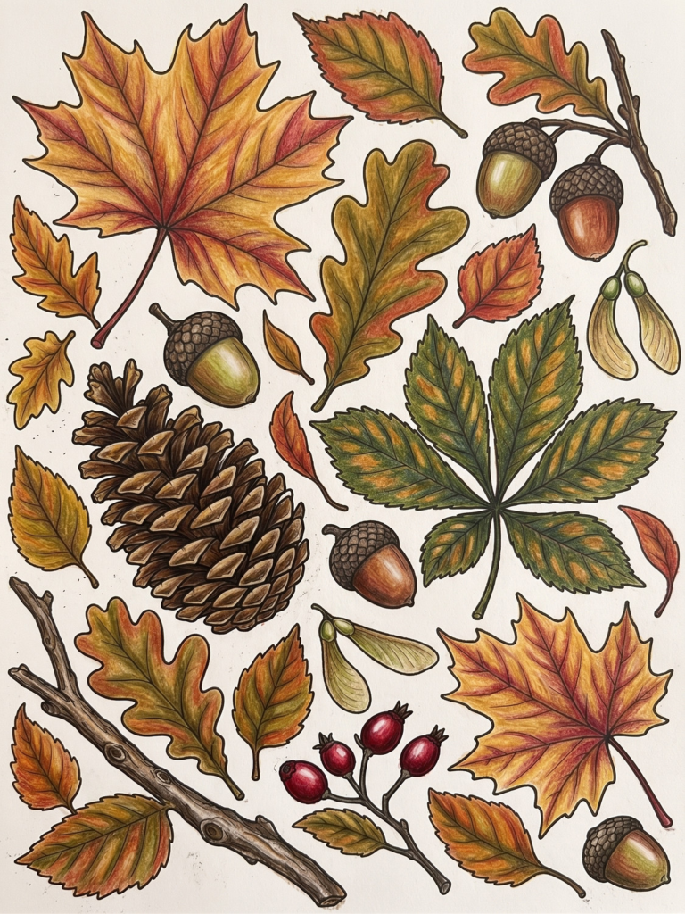Fall leaves for coloring 02 coloring page