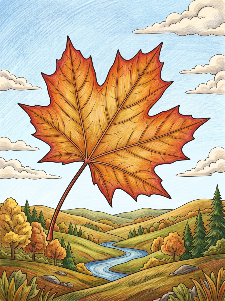 Fall leaves for coloring 03 coloring page