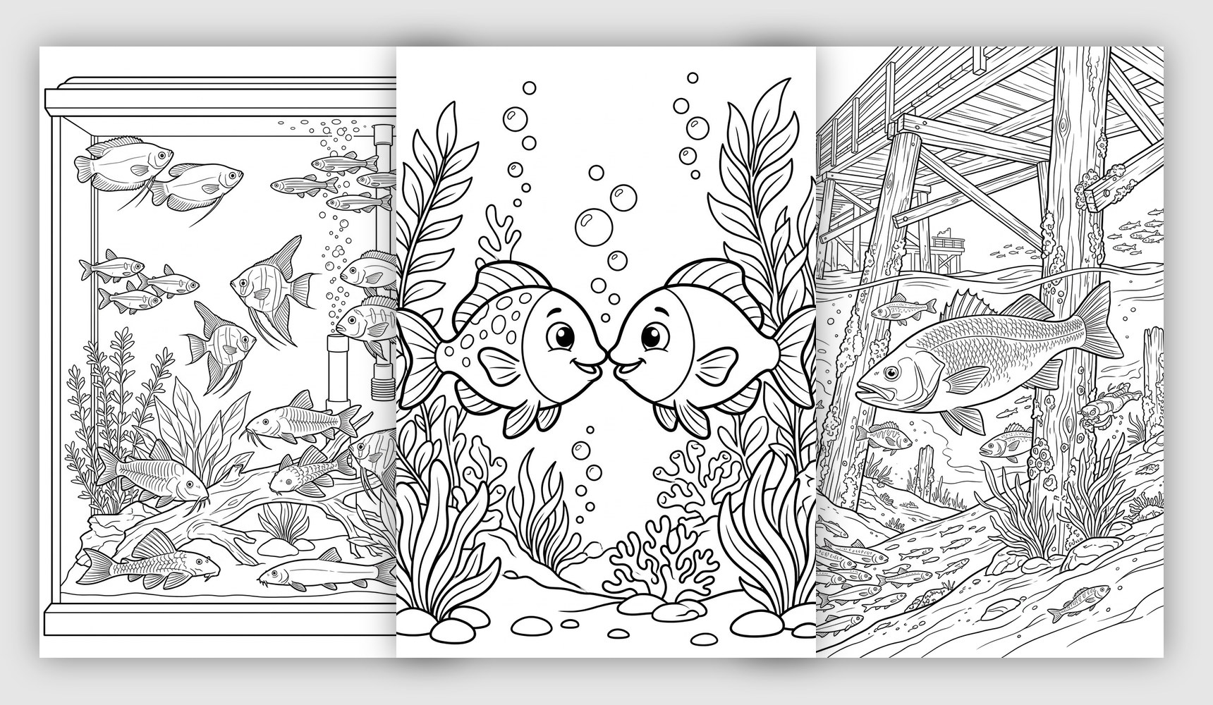 fish coloring pages navigation card