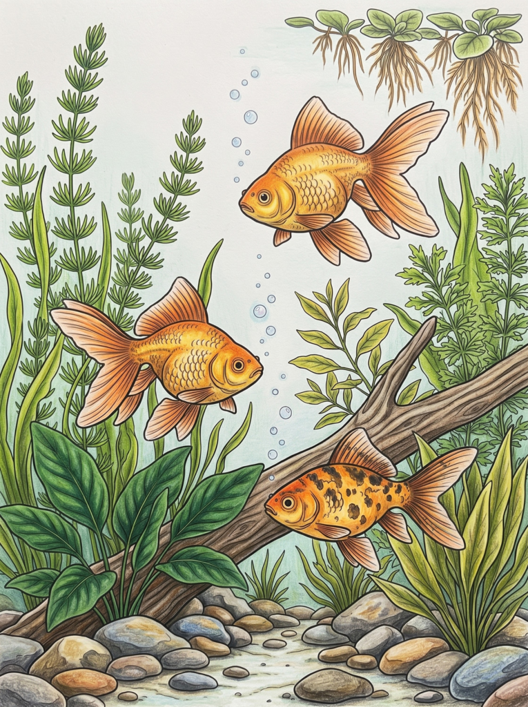 Goldfish coloring pages 01 coloring page