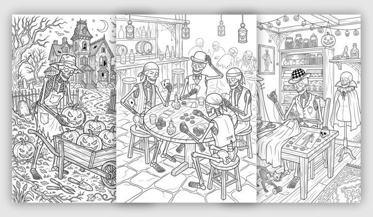 Skeleton Coloring Pages for Adults
