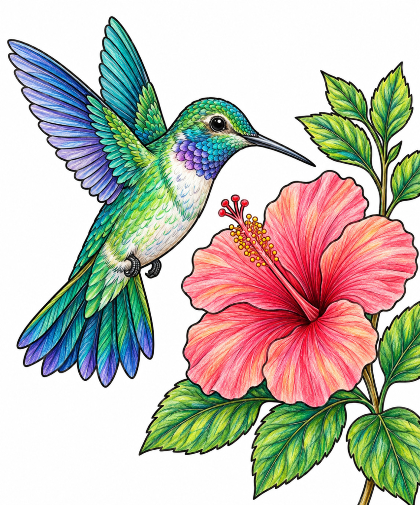 Hummingbird coloring pages sample 03 coloring page