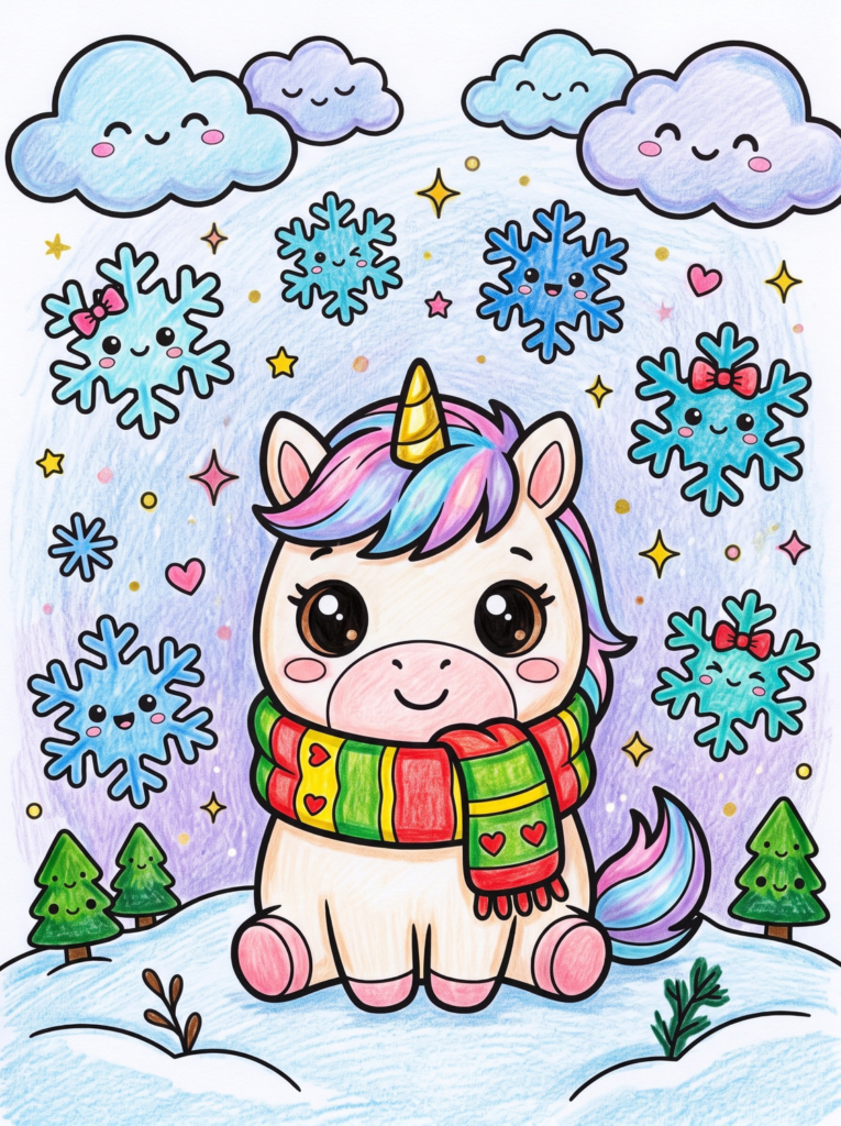 Kawaii unicorn coloring pages 02 coloring page