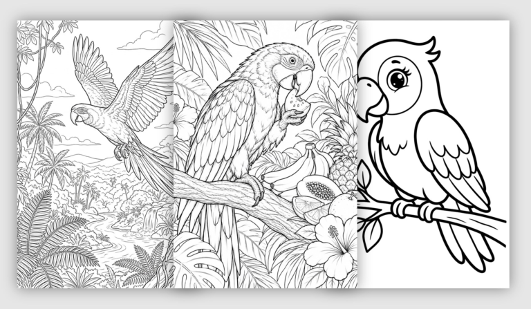 Parrot Coloring Pages
