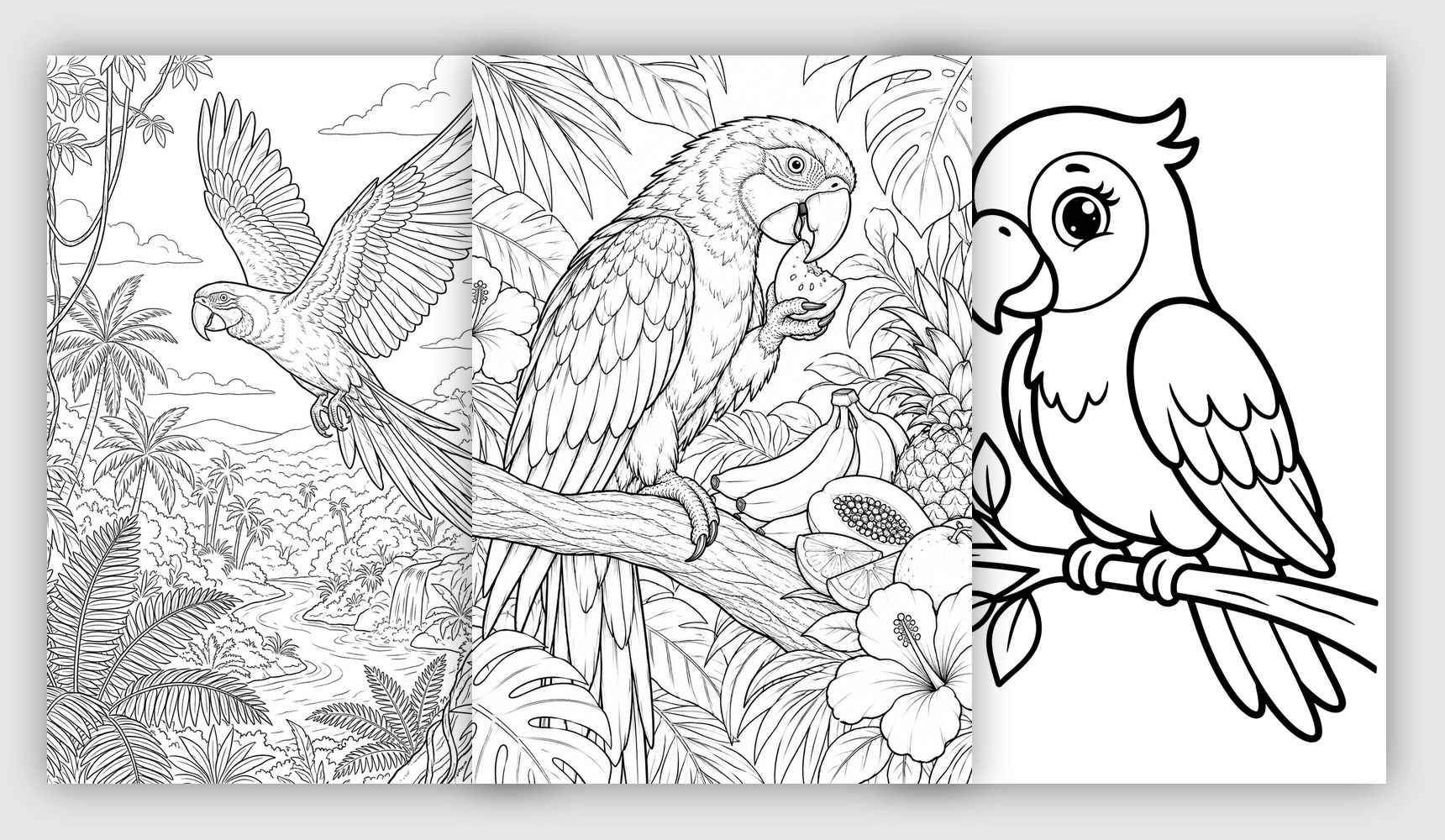 Parrot Coloring Pages