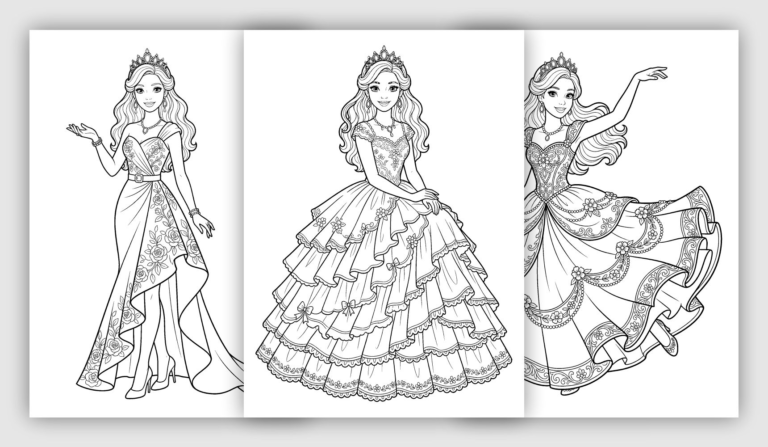 Princess Dress Coloring Pages