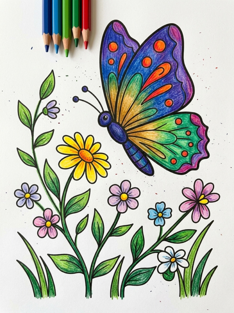 Simple butterfly coloring pages 01 coloring page