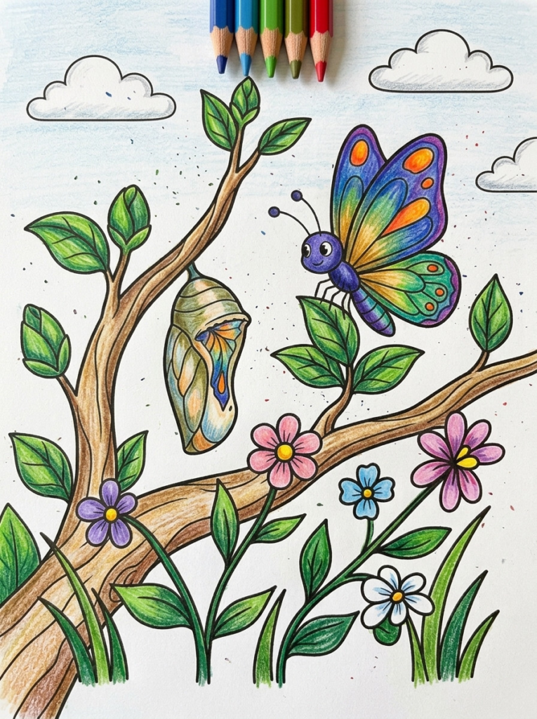 Simple butterfly coloring pages 02 coloring page