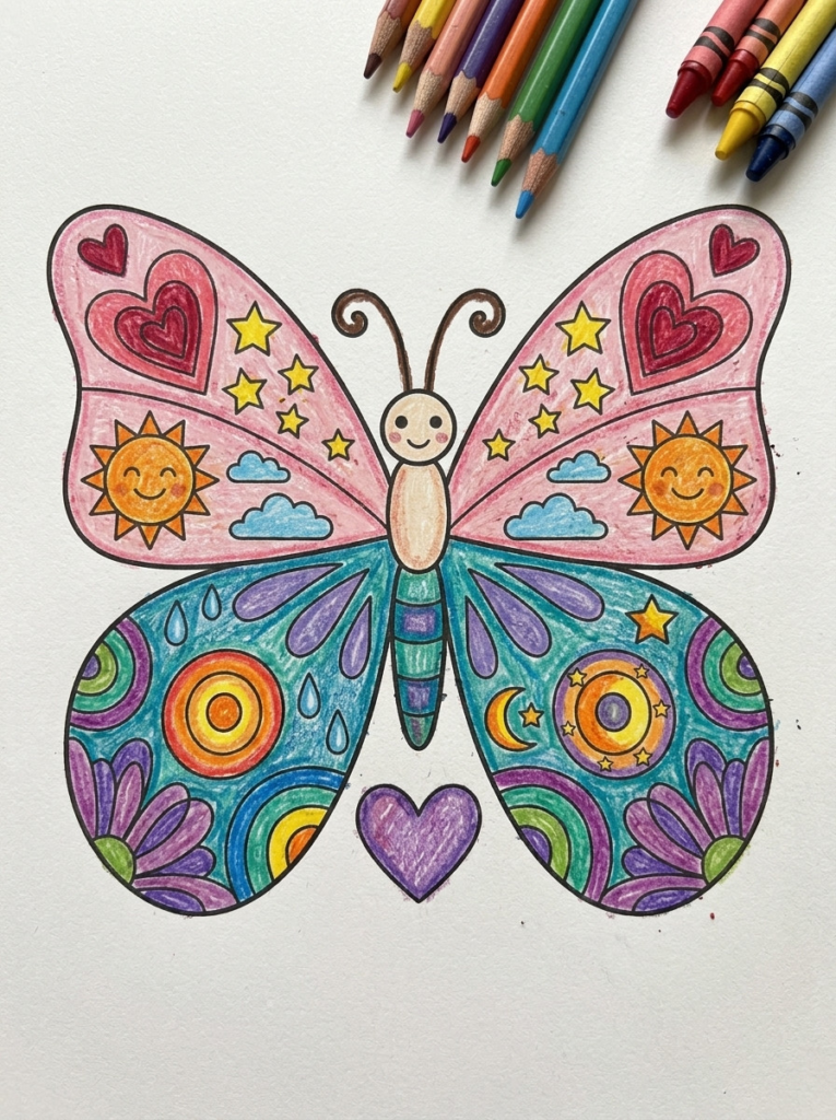 Simple butterfly coloring pages 03 coloring page