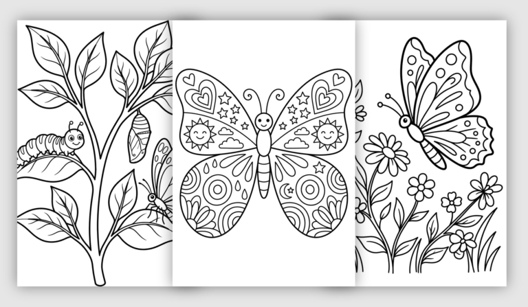 Simple Butterfly Coloring Pages