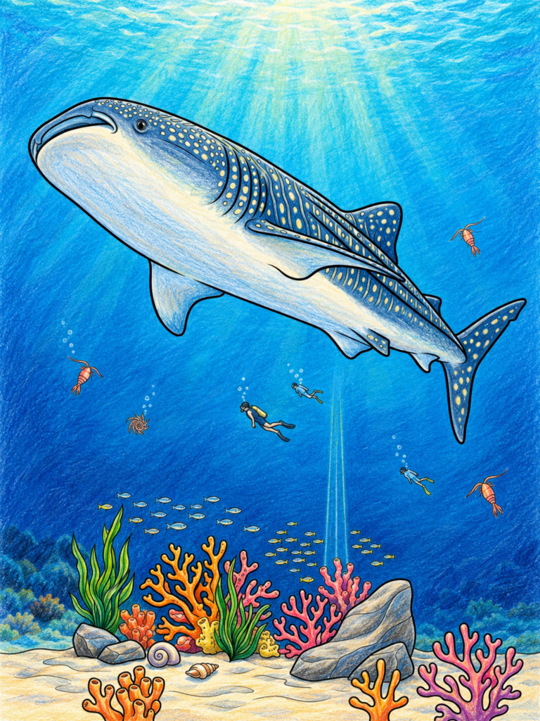 Whale shark coloring pages 01 coloring page